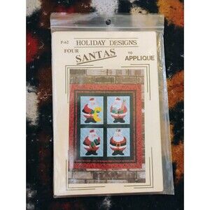 Holiday Designs P62 "Four Santas” Applique Wall Hanging Pattern  28”x33”